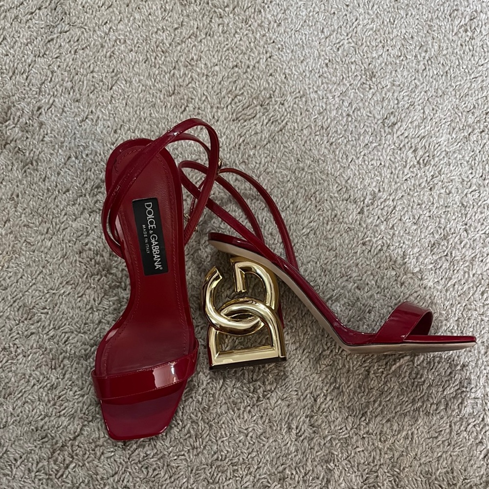 Dolce & Gabbana Red and Gold Stiletto Heels 41